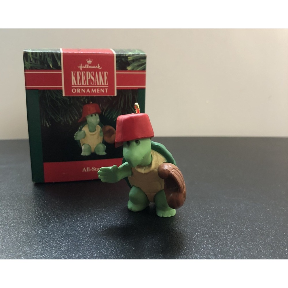 1991 Hallmark‎ All-Star Baseball Turtle Christmas Keepsake Ornament W/Box